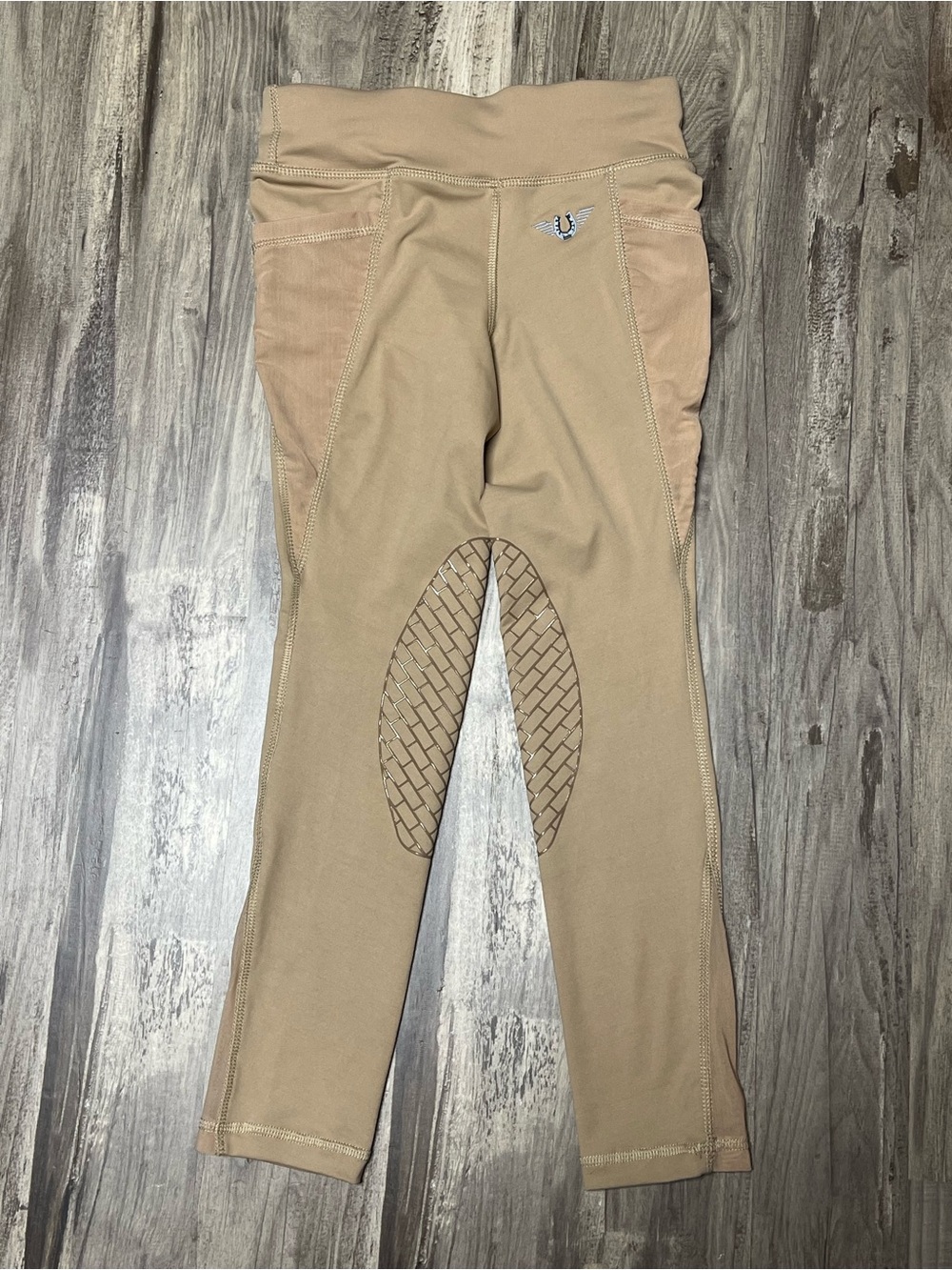 TuffRider Kids Medium Minerva EquiCool Full Seat Riding Tights Safari Tan 22x21